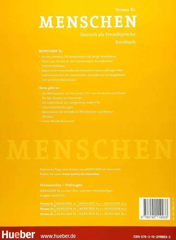Menschen B1 Hueber Kursbuch 2冊セット Menschen B1.2 (Arbeitsbuch & Kursbuch) - Siahpoosh